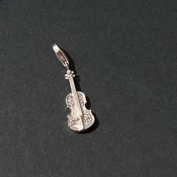 Thomas Sabo Silver Violin Charm Pendant with White Cubic Zirconia - Rare - Picture 4 of 4